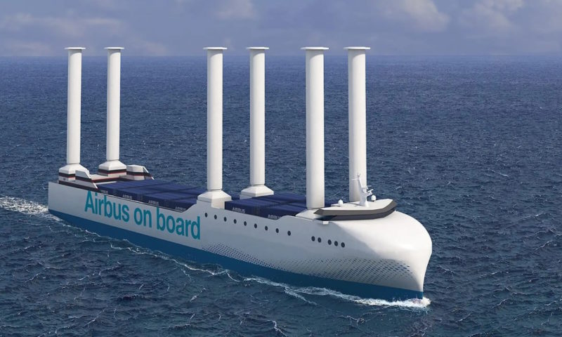 Η Airbus ανακοίνωσε νέο στόλο πλοίων (!) με κυλινδρικά “πανιά”, χαμηλών εκπομπών άνθρακα